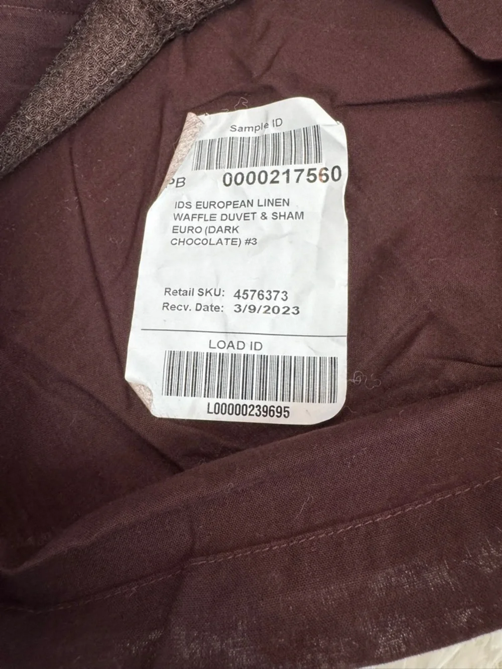NWT Pottery Barn Linen Waffle Euro Sham in Dark Chocolate